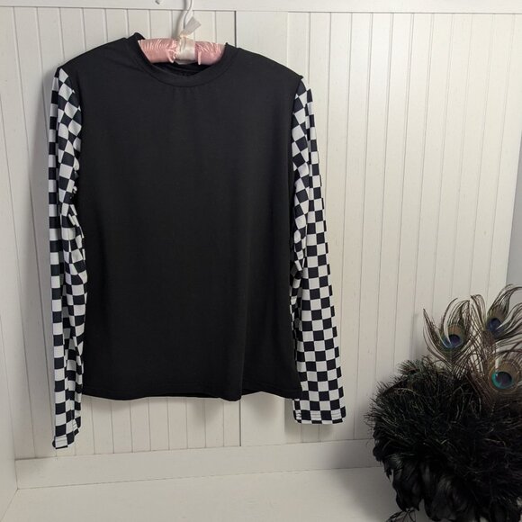 Tops - Checkered Sleeve 3@$15 CLOSET CLOSING